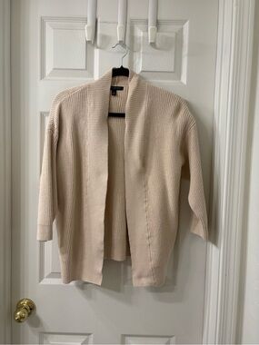 Banana Republic Open-Front Cream Knit Cardigan Sweater
